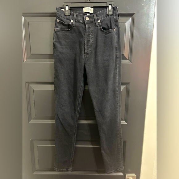 AGOLDE Nico High-Waisted Fitted Jeans Size 24 in Black - Picture 2 of 14